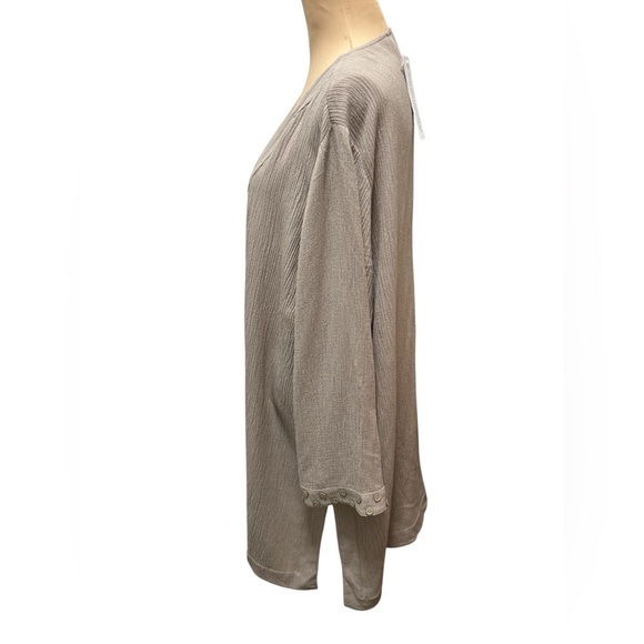 Soft Surroundings NWT Oceo Gauze Cover Up Button Taupe Cardigan Duster Resort 2X - Picture 4 of 12